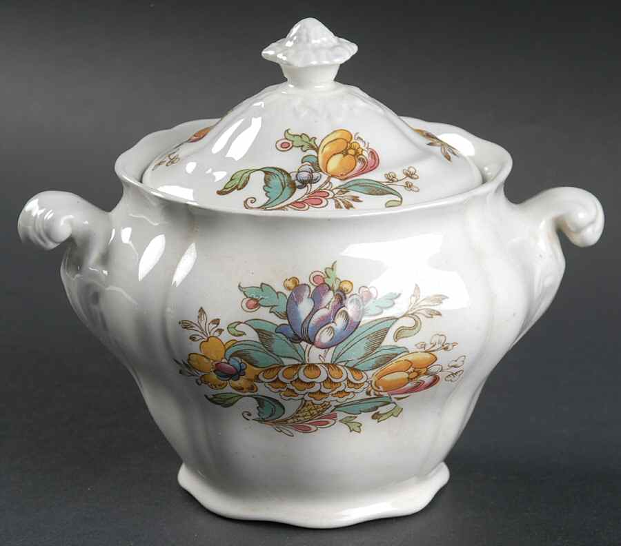 Bayonne Sugar Bowl & Lid by Booths-1