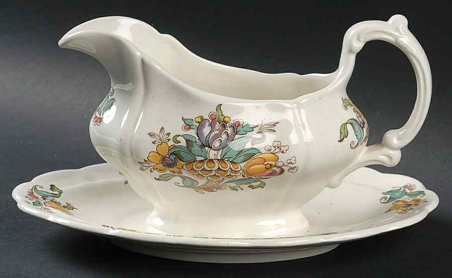 Bayonne Gravy Boat with Attached Underplate by Booths-1