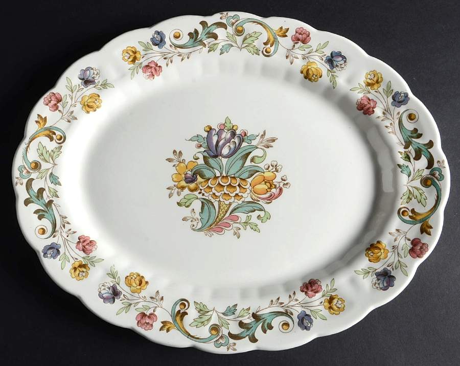 Bayonne 14" Oval Serving Platter by Booths-1