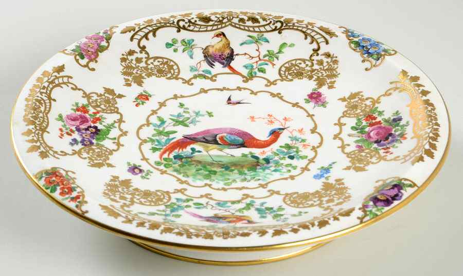 Chelsea Birds Footed Cake Plate by Booths-1