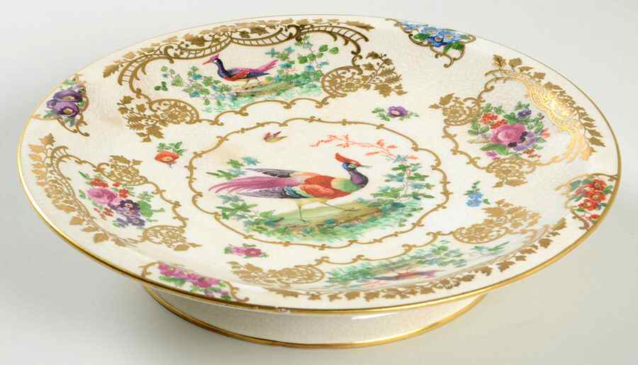 Chelsea Birds Footed Cake Plate by Booths-1