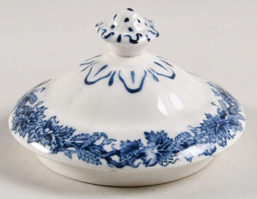 British Scenery Blue (Scalloped, A8024) Lid for Sugar Bowl by Booths-1