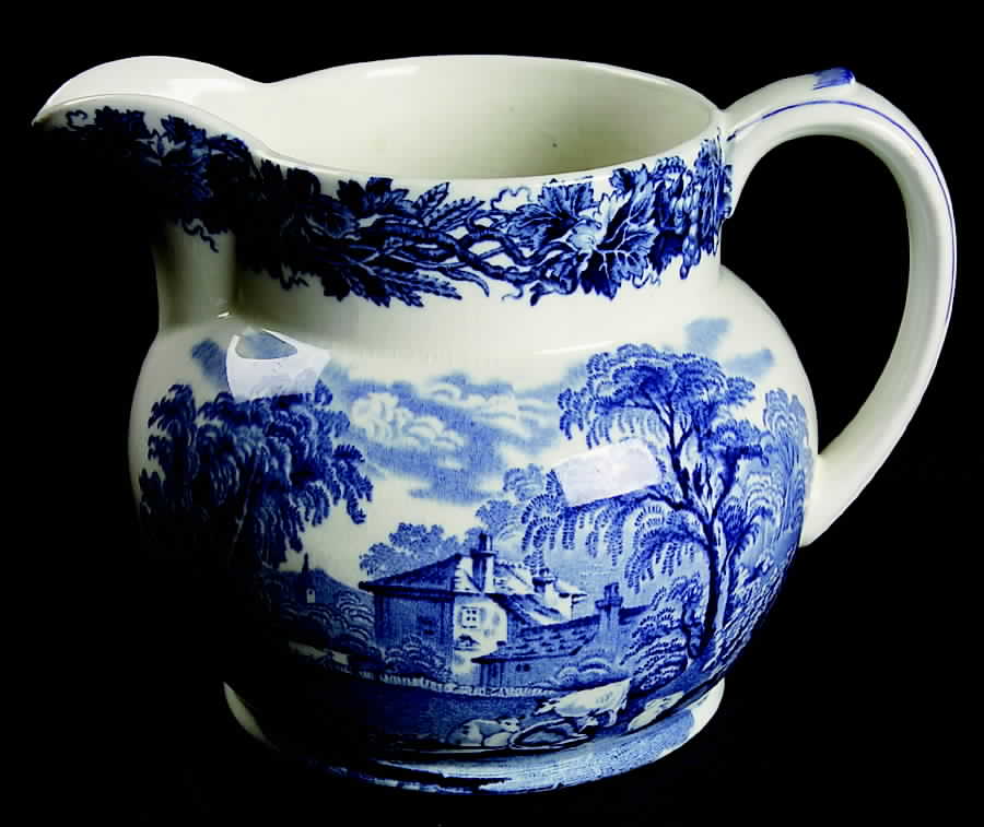 British Scenery Blue (Scalloped, A8024) 32 Oz Jug by Booths-1