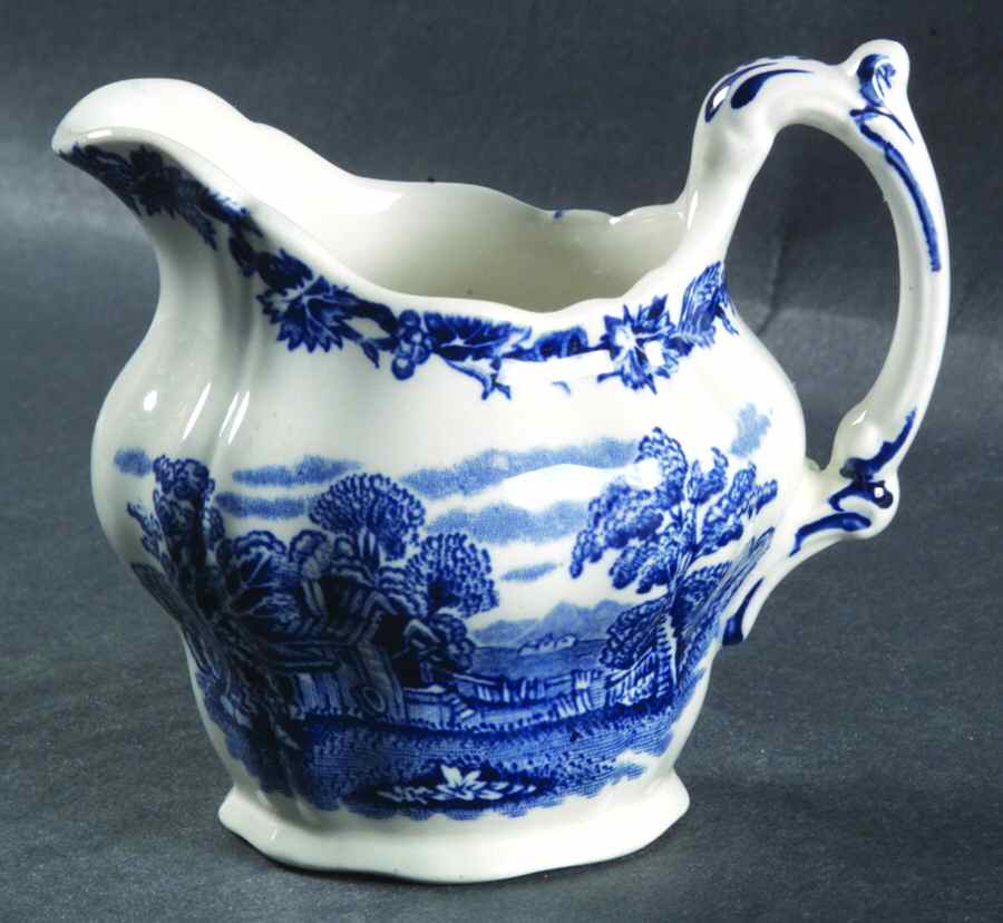 British Scenery Blue (Scalloped, A8024) Mini Creamer by Booths-1