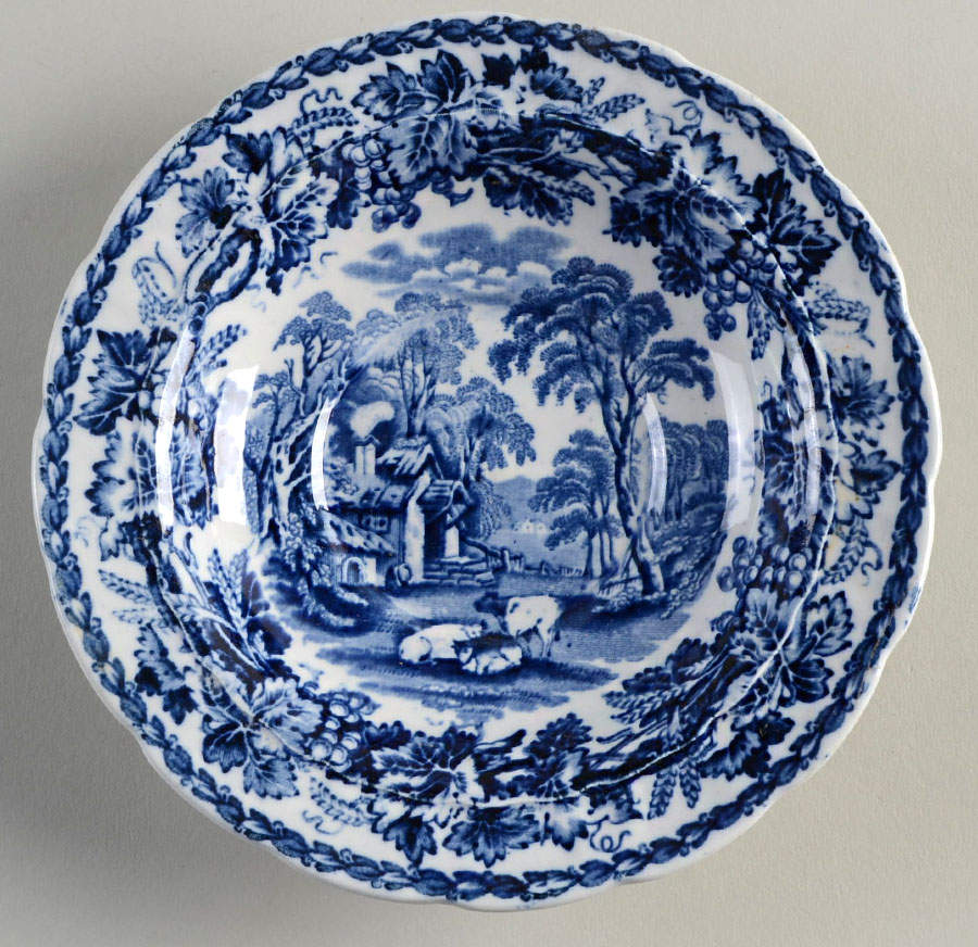 British Scenery Blue (Scalloped, No #) Saucer for Oversized Cup by Booths-1