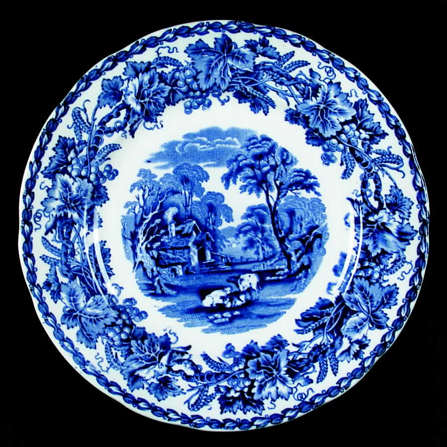 British Scenery Blue (Scalloped, No #) Salad Plate by Booths-1