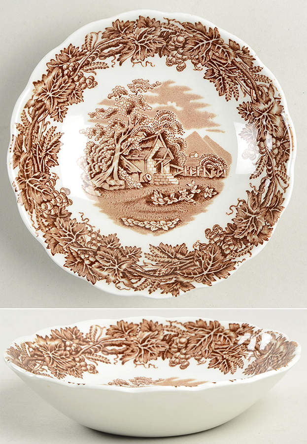 British Scenery Brown Fruit/Dessert (Sauce) Bowl by Booths-1