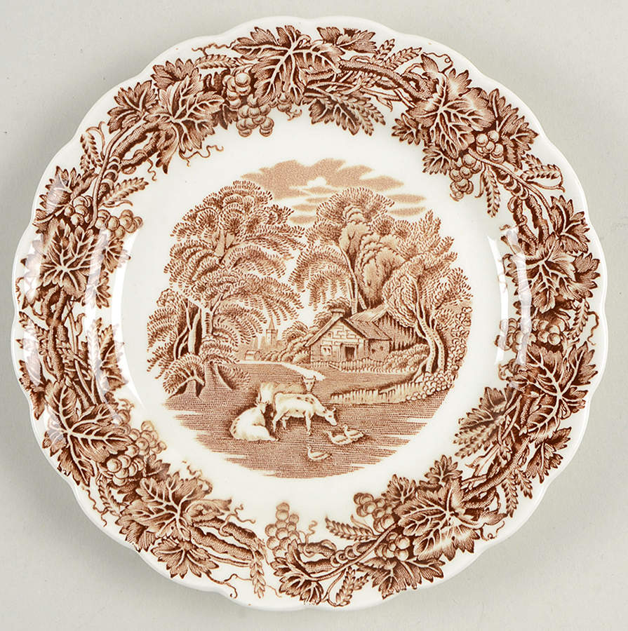 British Scenery Brown Bread & Butter Plate by Booths-1