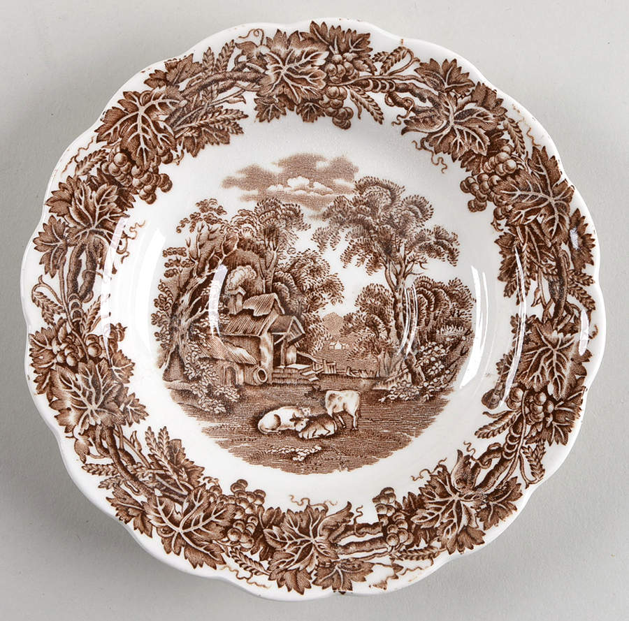 British Scenery Brown Saucer for Oversized Cup by Booths-1
