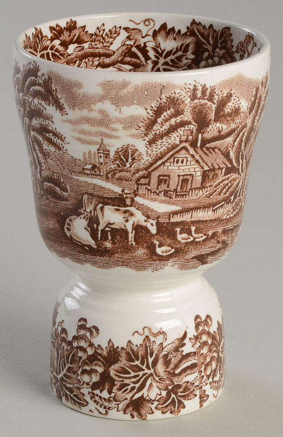 British Scenery Brown Double Egg Cup by Booths-1