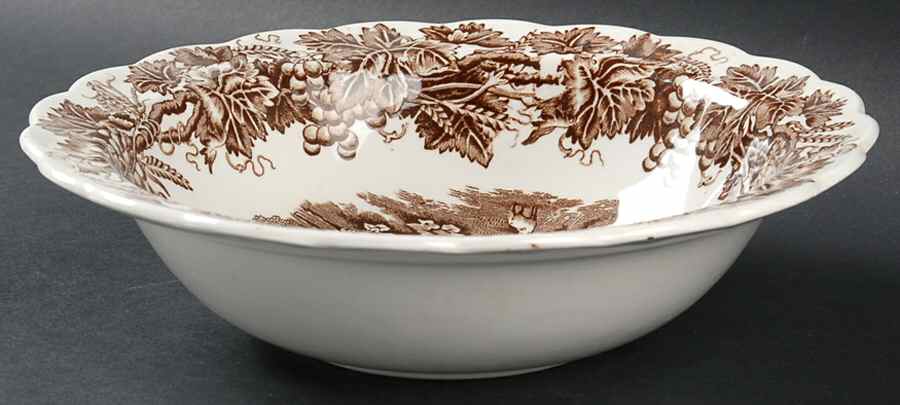 British Scenery Brown 9" Round Vegetable Bowl by Booths-1