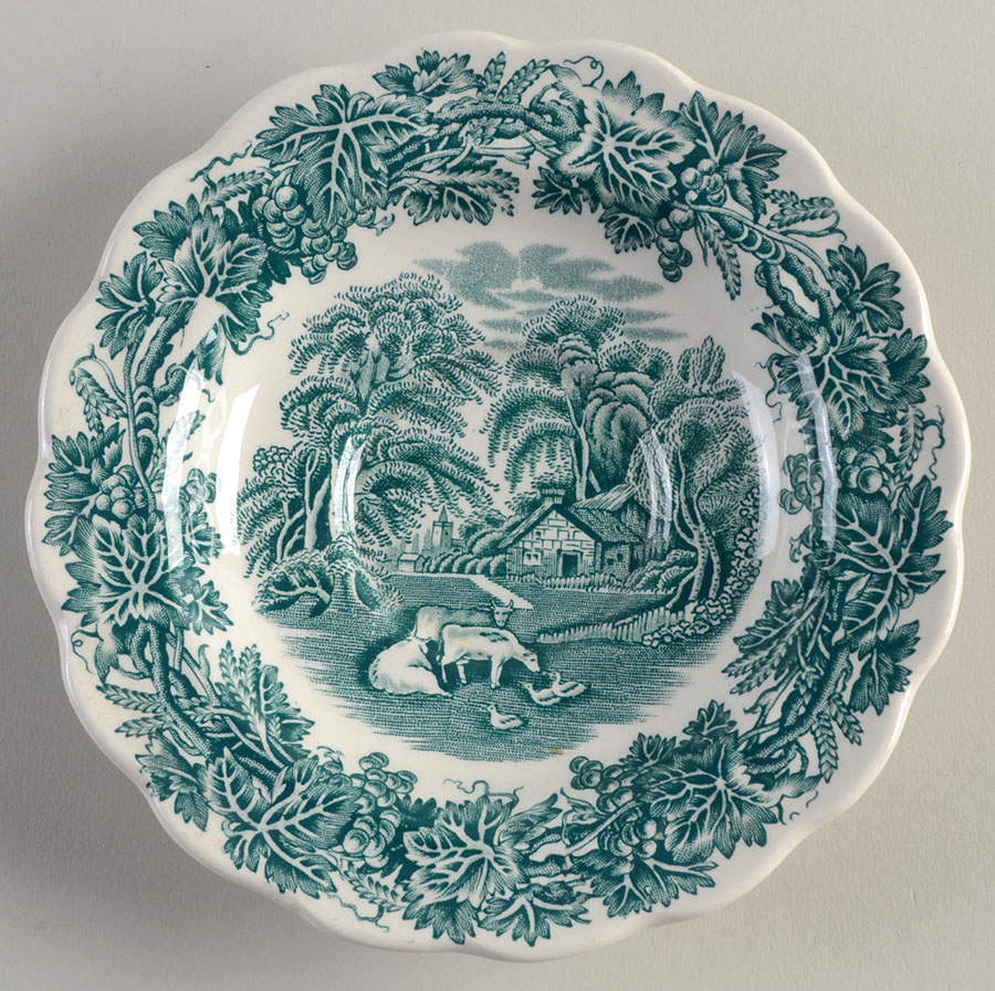 British Scenery Green Saucer for Oversized Cup by Booths-1
