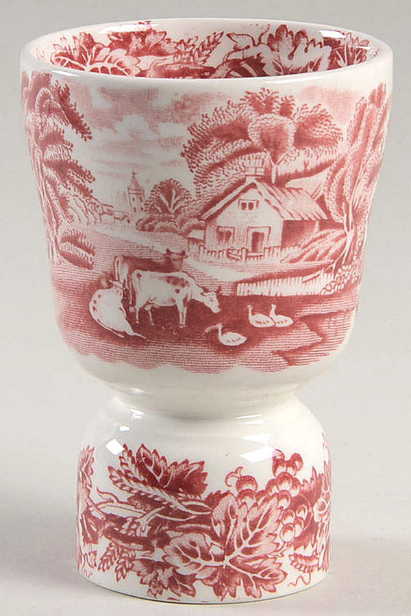 British Scenery Pink (Scalloped, A8024) Double Egg Cup by Booths-1