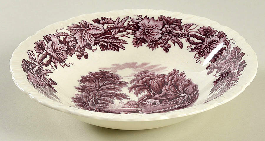 British Scenery Purple (Embossed Edge) Coupe Cereal Bowl by Booths-1