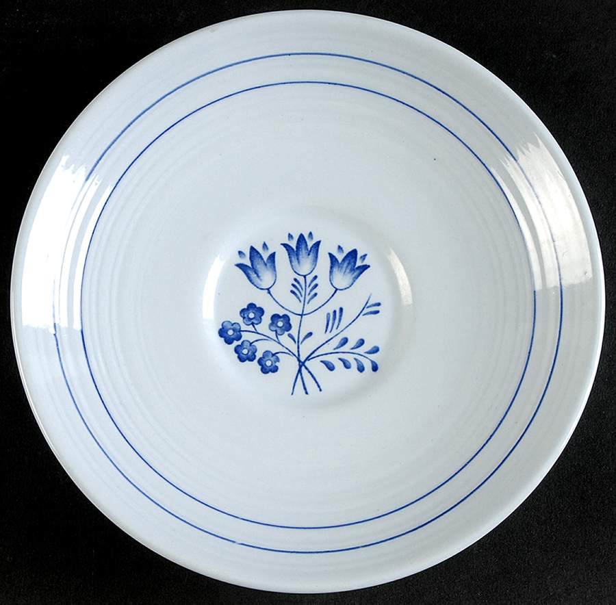 Canterbury Blue (Floral Center) Saucer for Cream Soup Bowl by Booths-1