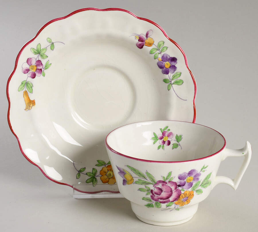 Caroline Flat Cup & Saucer Set by Booths-1