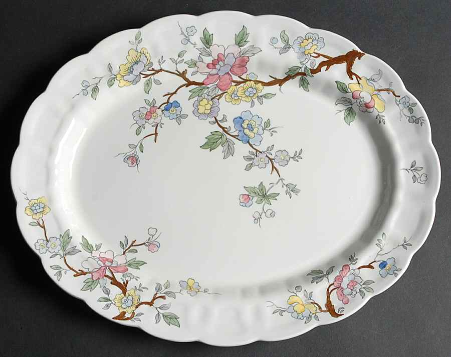 Chinese Tree 14" Oval Serving Platter by Booths-1