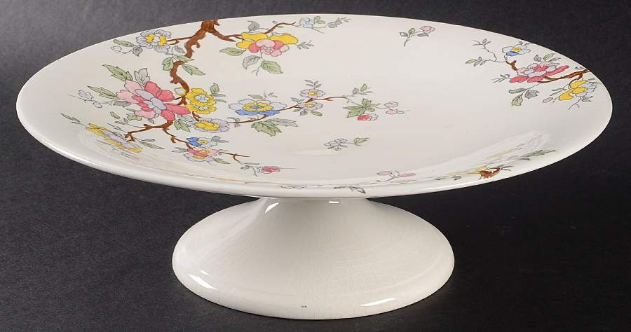 Chinese Tree Footed Cake Plate by Booths-1