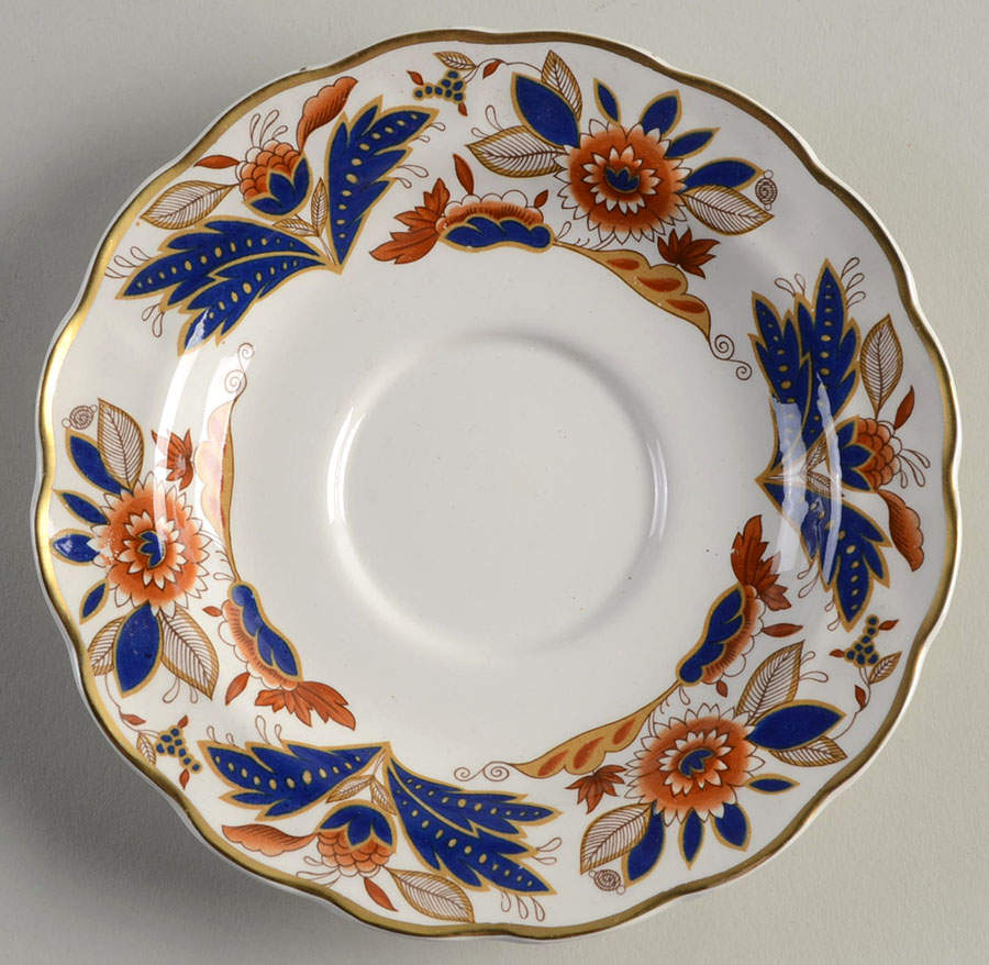 Dovedale Brown and Cobalt Saucer for Oversized Cup by Booths-1