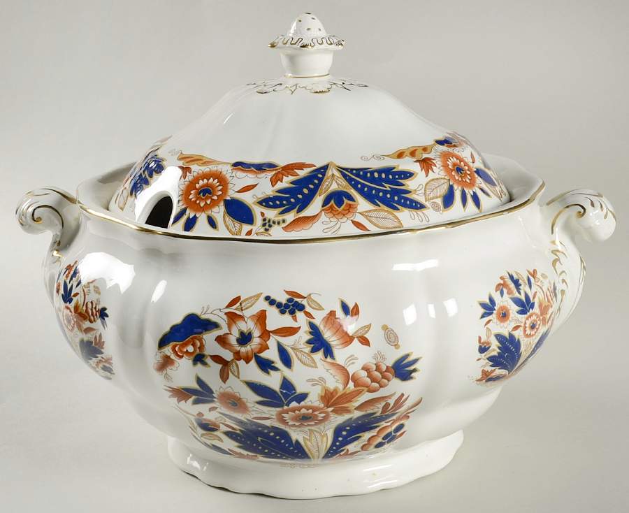 Dovedale Brown and Cobalt Tureen &  Lid by Booths-1