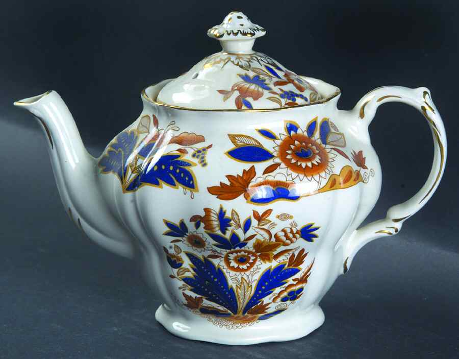 Dovedale Brown and Cobalt Mini Teapot & Lid by Booths-1