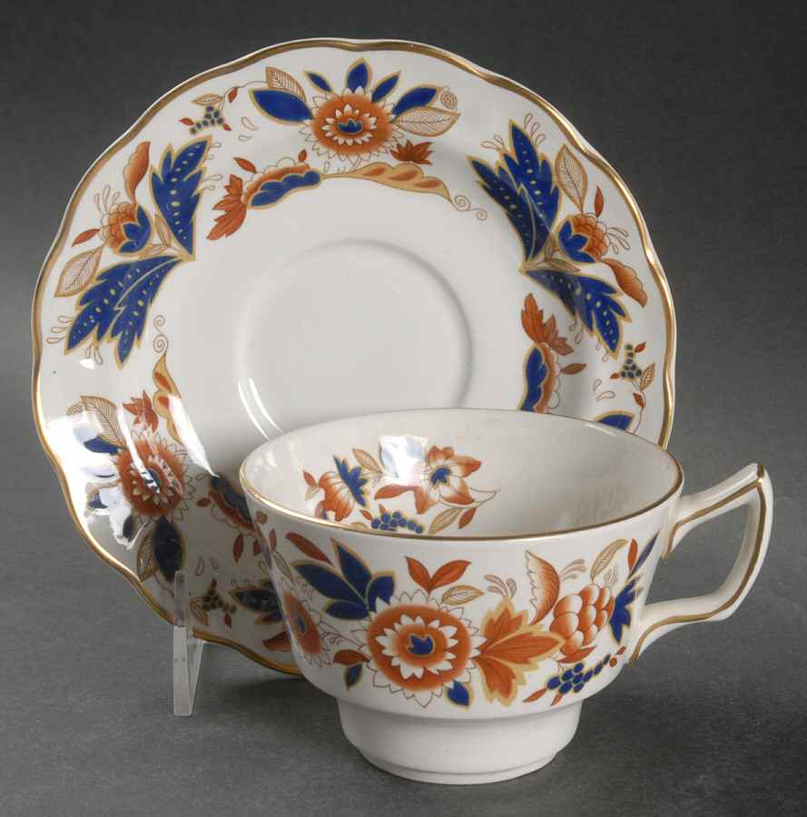 Dovedale Brown and Cobalt Oversized Cup & Saucer Set by Booths-1