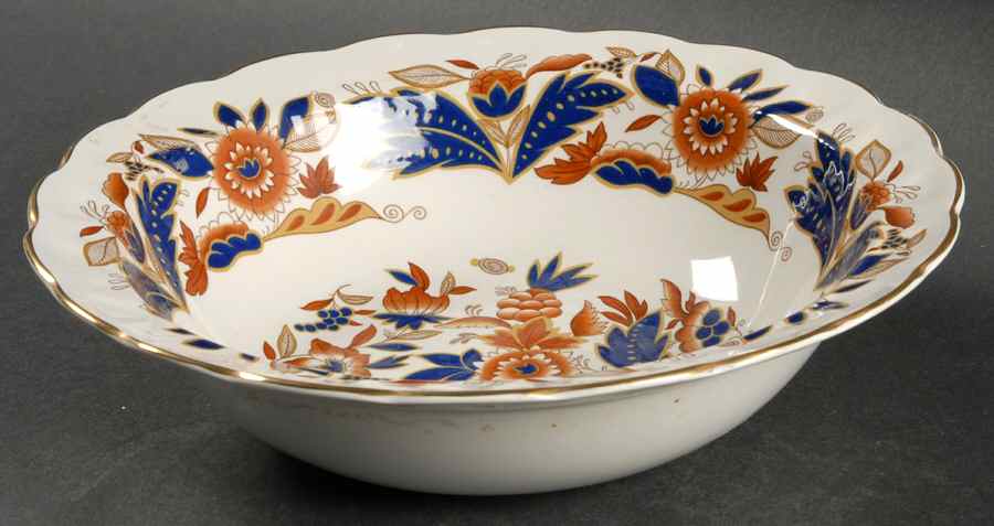 Dovedale Brown and Cobalt 9" Round Vegetable Bowl by Booths-1