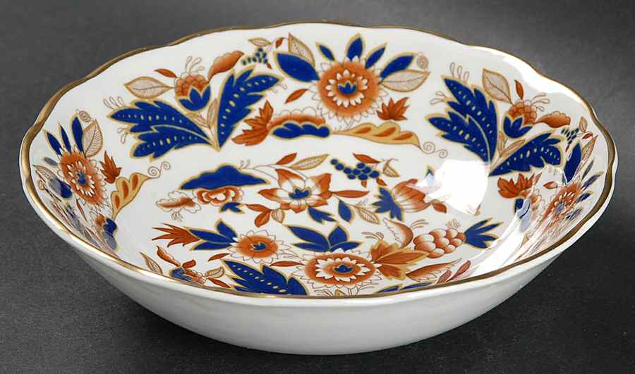 Dovedale Brown and Cobalt Coupe Cereal Bowl by Booths-1