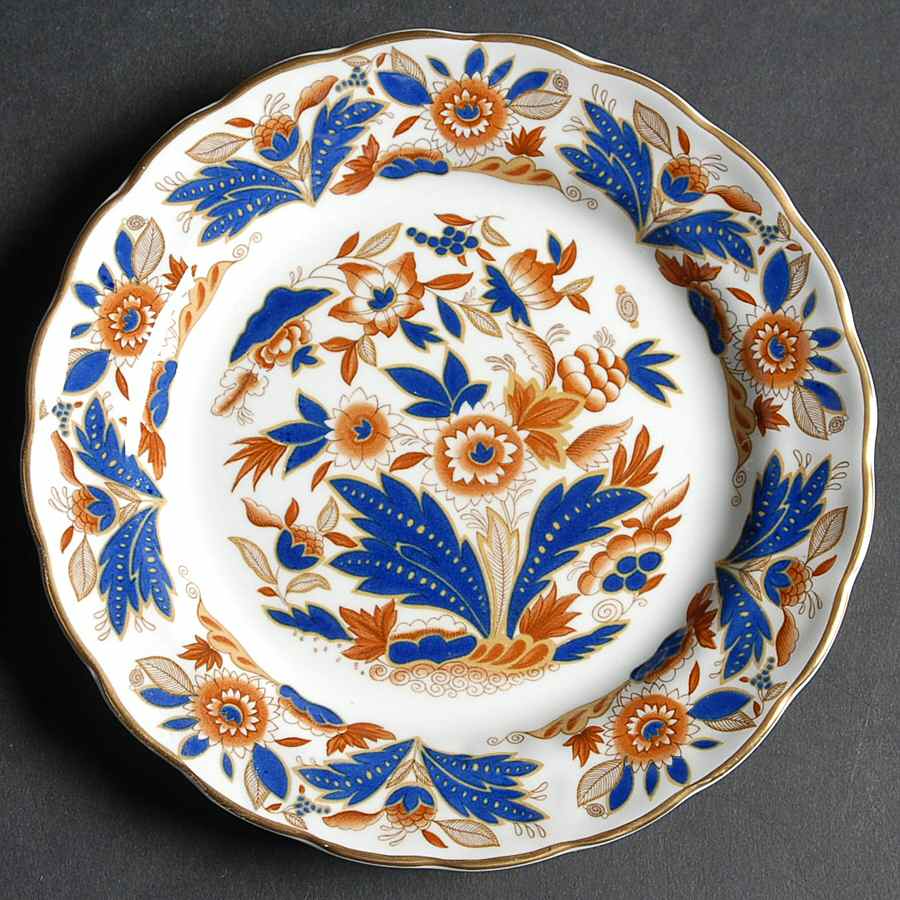 Dovedale Brown and Cobalt Bread & Butter Plate by Booths-1
