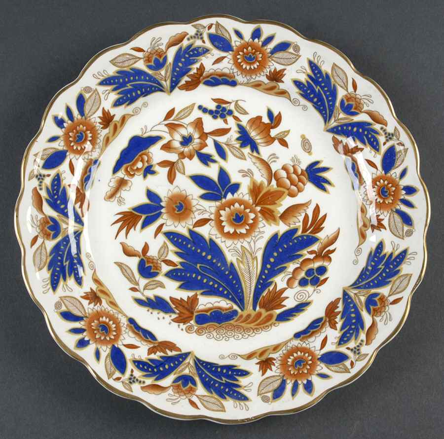 Dovedale Brown and Cobalt Salad Plate by Booths-1