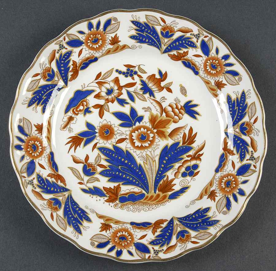 Dovedale Brown and Cobalt Dessert/Pie Plate by Booths-1