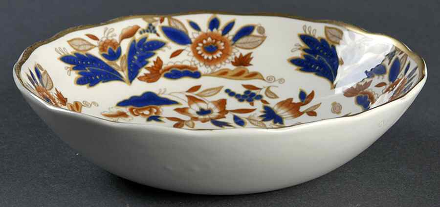 Dovedale Brown and Cobalt Fruit/Dessert (Sauce) Bowl by Booths-1