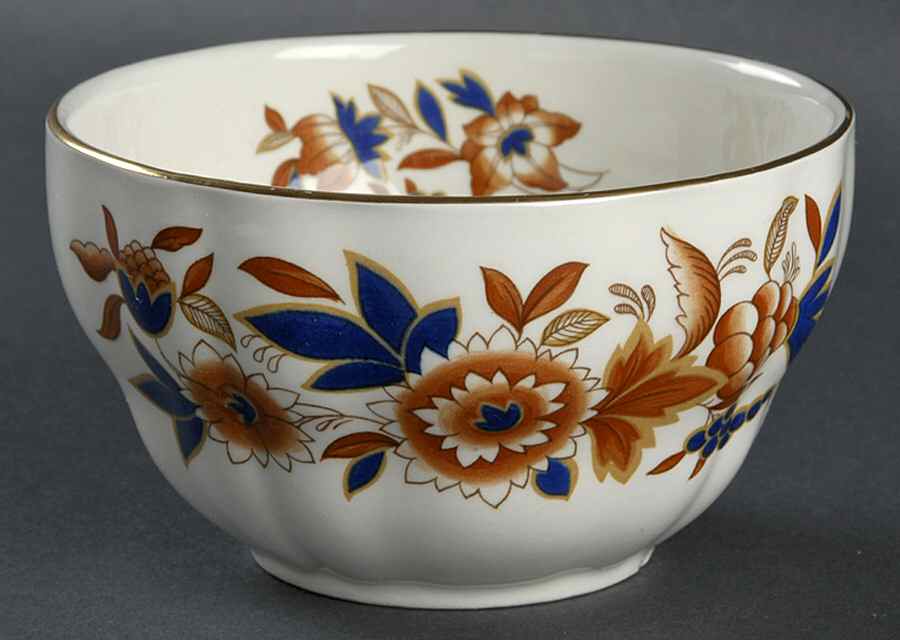 Dovedale Brown and Cobalt Open Sugar Bowl by Booths-1