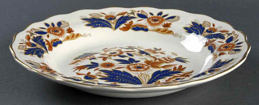 Dovedale Brown and Cobalt Rim Soup Bowl by Booths-1