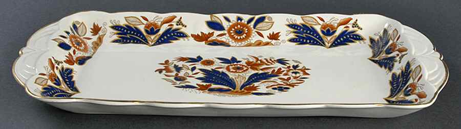 Dovedale Brown and Cobalt Large Sandwich Tray by Booths-1