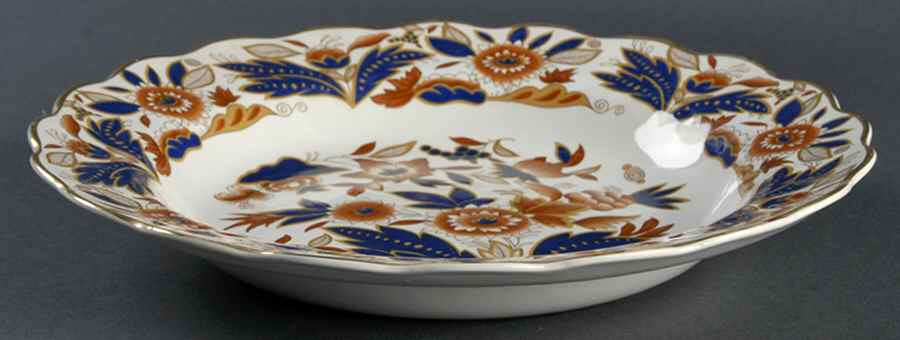 Dovedale Brown and Cobalt Large Rim Soup Bowl by Booths-1