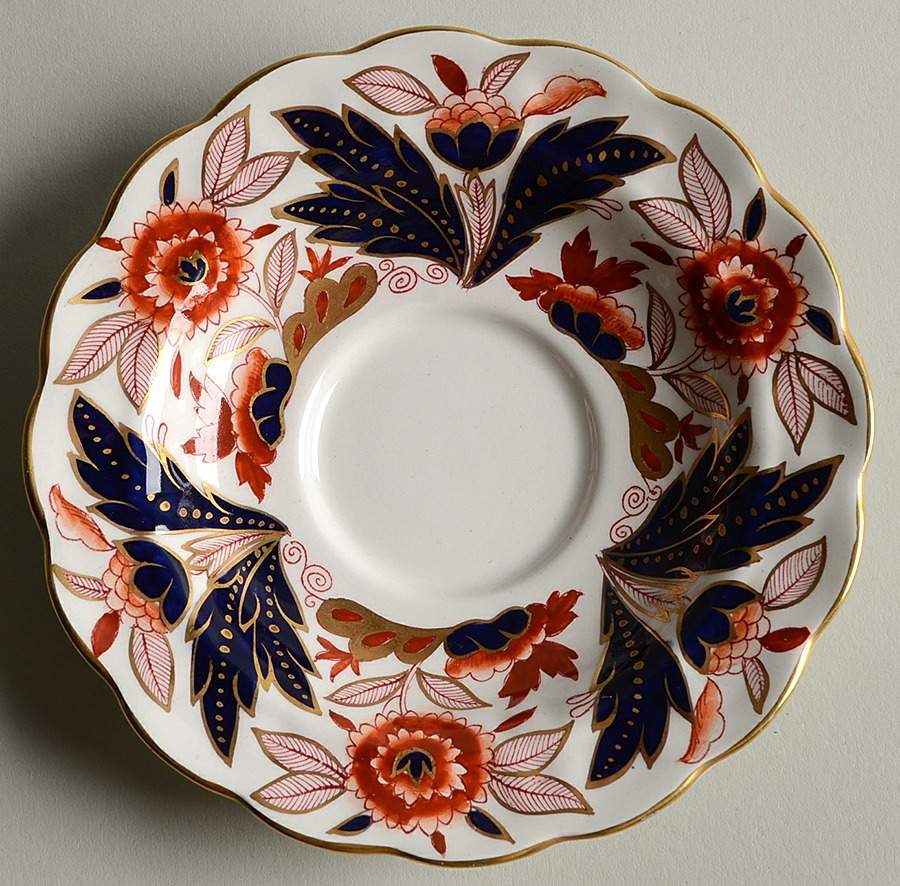 Dovedale Rust and Blue Saucer by Booths-1