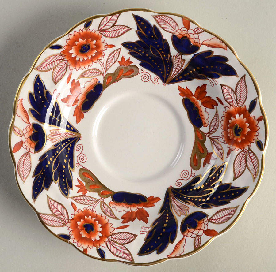 Dovedale Rust and Blue Saucer for Oversized Cup by Booths-1