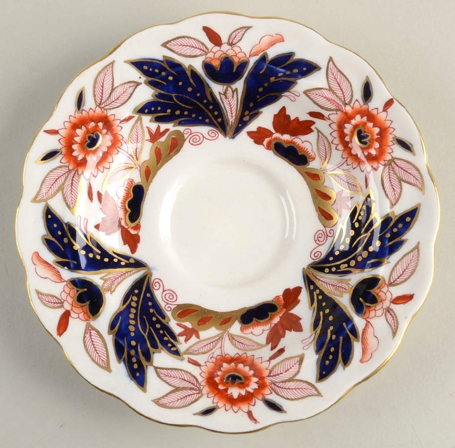 Dovedale Rust and Blue Saucer for Demitasse Cup by Booths-1