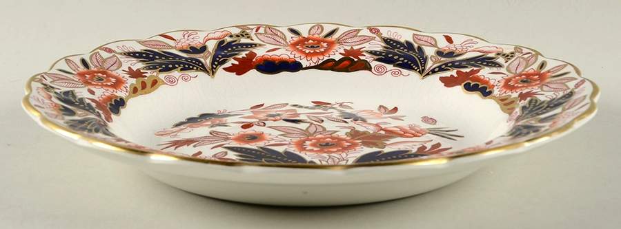 Dovedale Rust and Blue Rim Soup Bowl by Booths-1