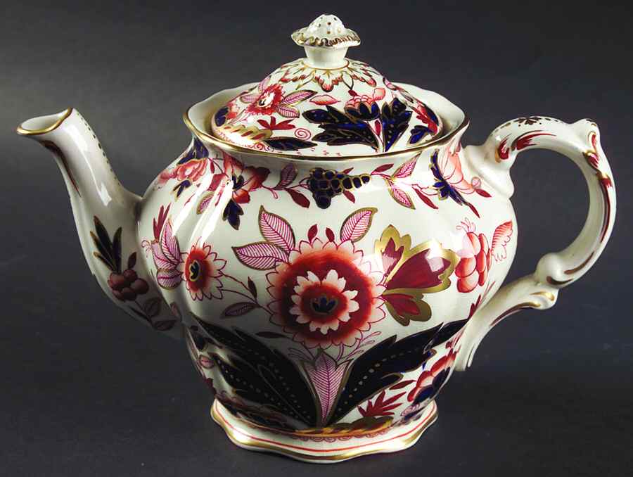 Dovedale Rust and Blue Teapot & Lid by Booths-1