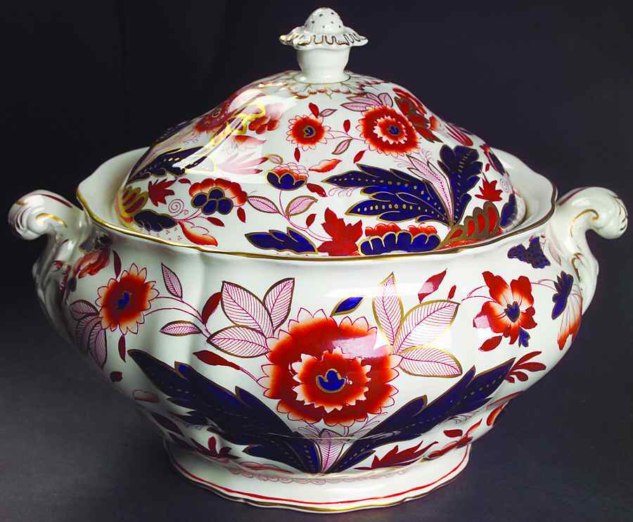 Dovedale Rust and Blue Tureen &  Lid by Booths-1