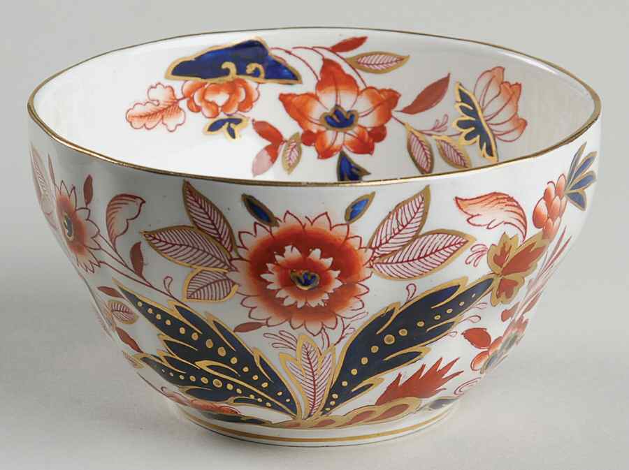 Dovedale Rust and Blue Open Rice/Sugar Bowl by Booths-1