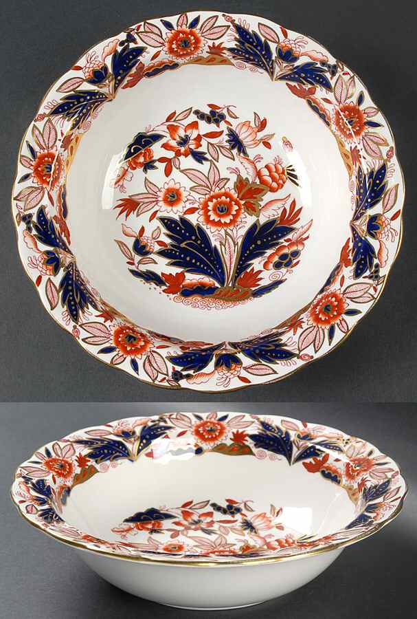 Dovedale Rust and Blue 8" Round Vegetable Bowl by Booths-1