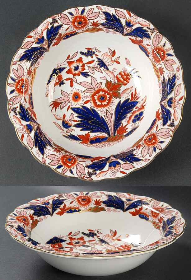 Dovedale Rust and Blue 9" Round Vegetable Bowl by Booths-1