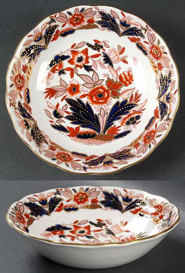 Dovedale Rust and Blue Coupe Cereal Bowl by Booths-1