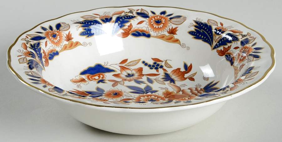 Dovedale Rust and Blue 8" Round Vegetable Bowl by Booths-1