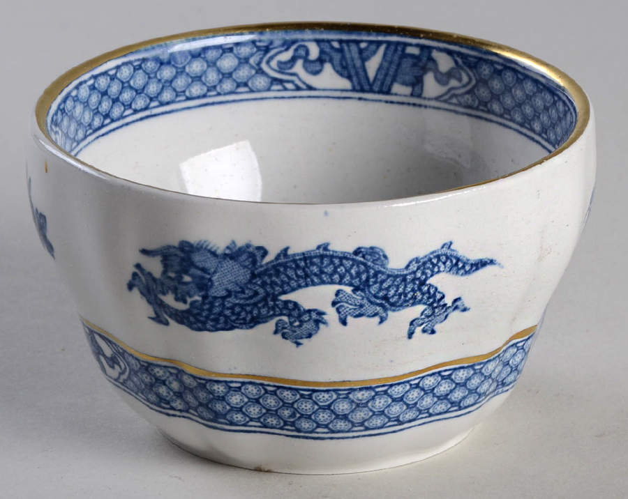 Dragon Blue (Gold Trim) Mini Open Sugar Bowl by Booths-1