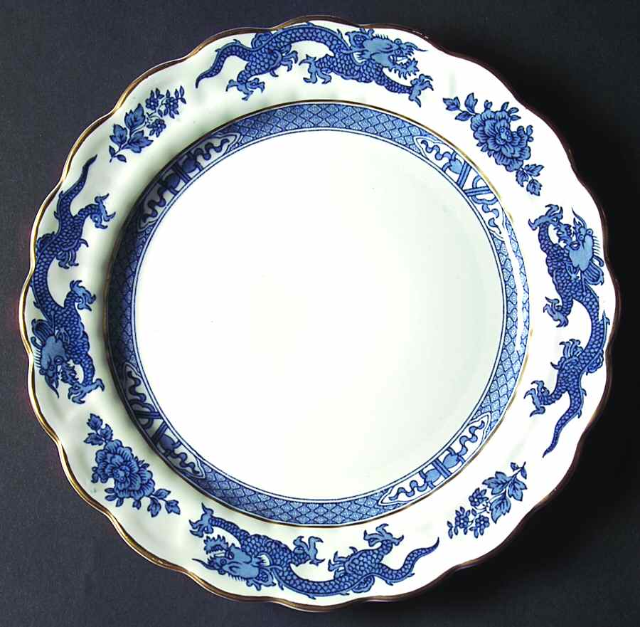 Dragon Blue (Gold Trim) Salad Plate by Booths-1