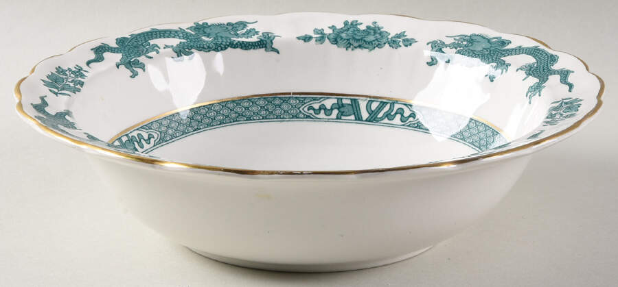 Dragon Green 8" Round Vegetable Bowl by Booths-1